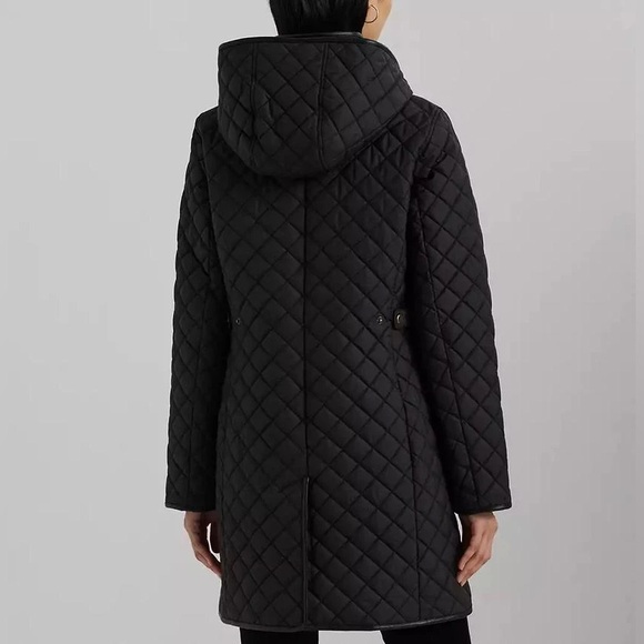 NWT Ralph Lauren Black Quilted Hooded Coat Jacket - Picture 2 of 10